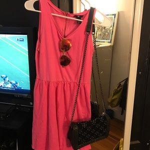 Pink full skirt dress with back zipper
